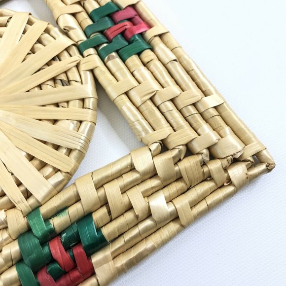 Woven Raffia Straw Trivets Set of 8 Round Square - Picture 12 of 12